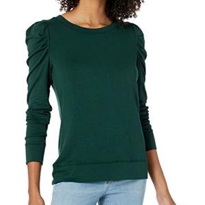 NWT Supersoft Pleated-Sleeve Sweatshirt green six M